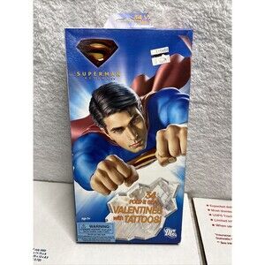 Vintage 34 Superman Fold And Seal Valentines With Tatoos DC Comics USA